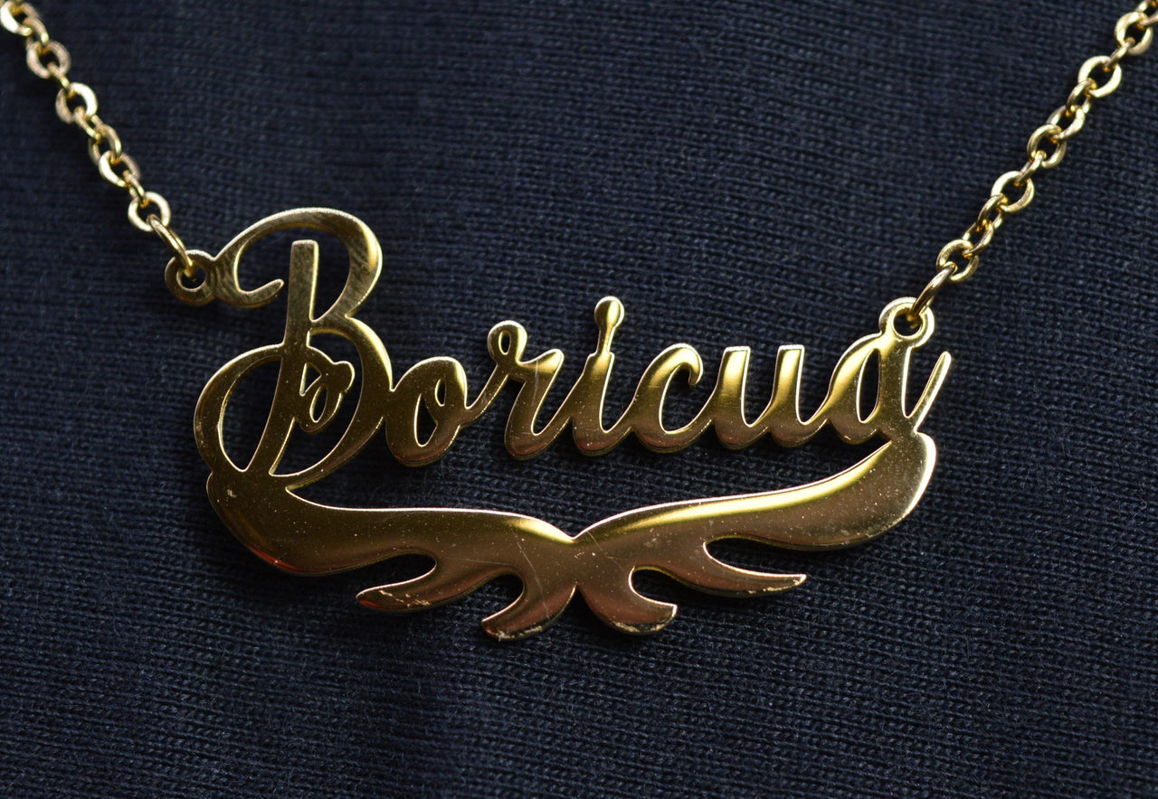 Angel Wing Boricua Necklace (Gold or Silver) - Puerto Rican Pride