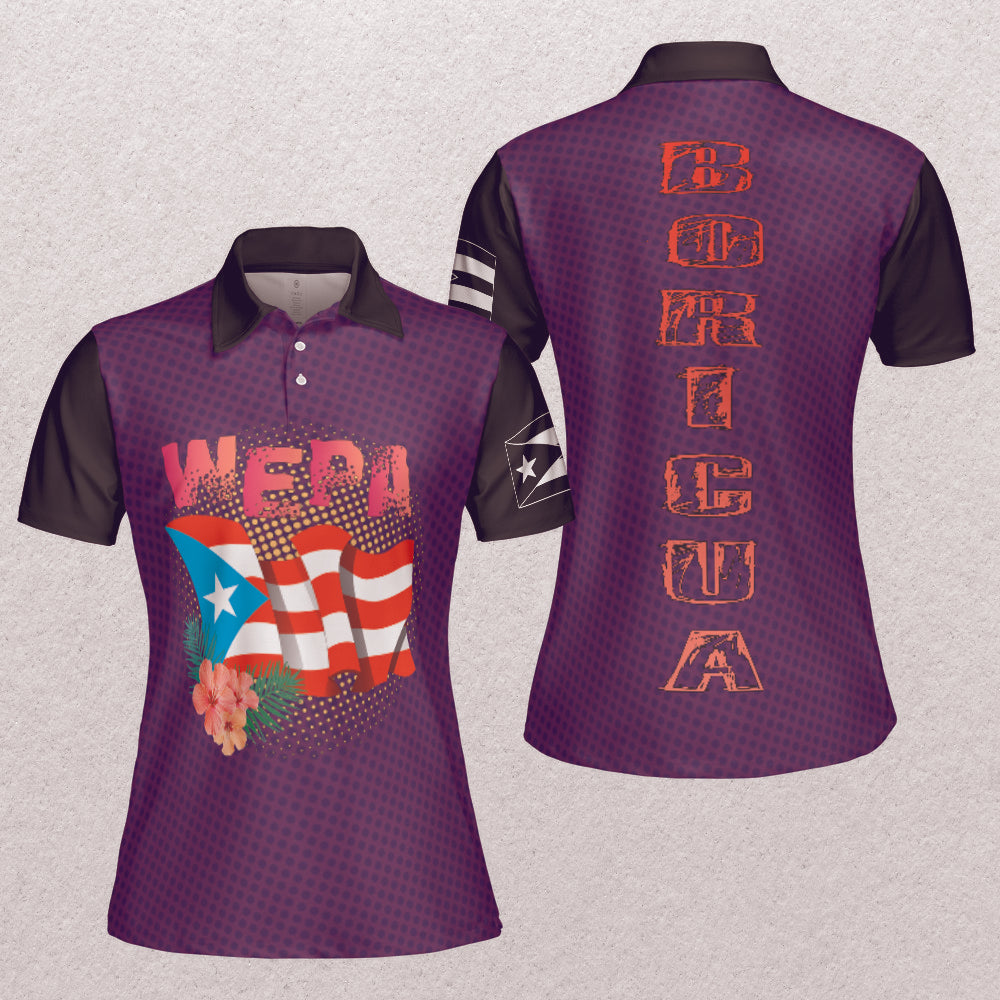 WEPA FLAG FLOWER BORICUA - AOP Women Polo Shirt